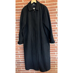 Vintage 90s Nygard Collection Black Wool Cashmere Long Coat